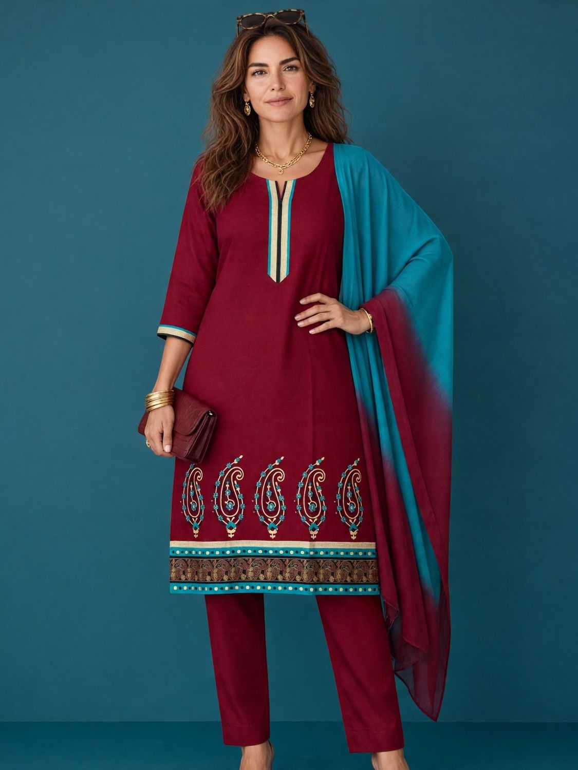 JEEL Punjabi Suit - Maroon