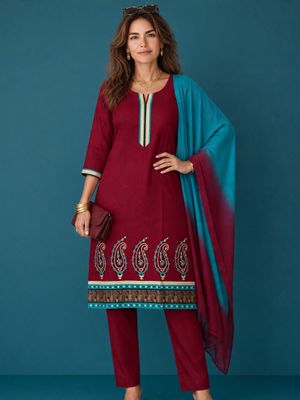 JEEL Punjabi Suit - Maroon