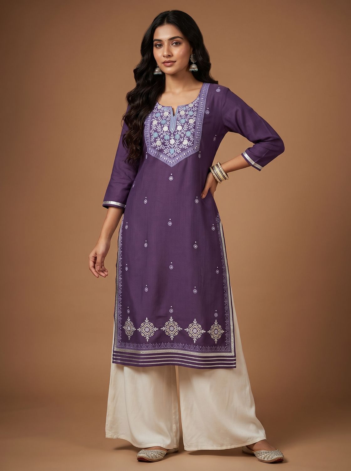 JEEL Classic Kurti - Purple
