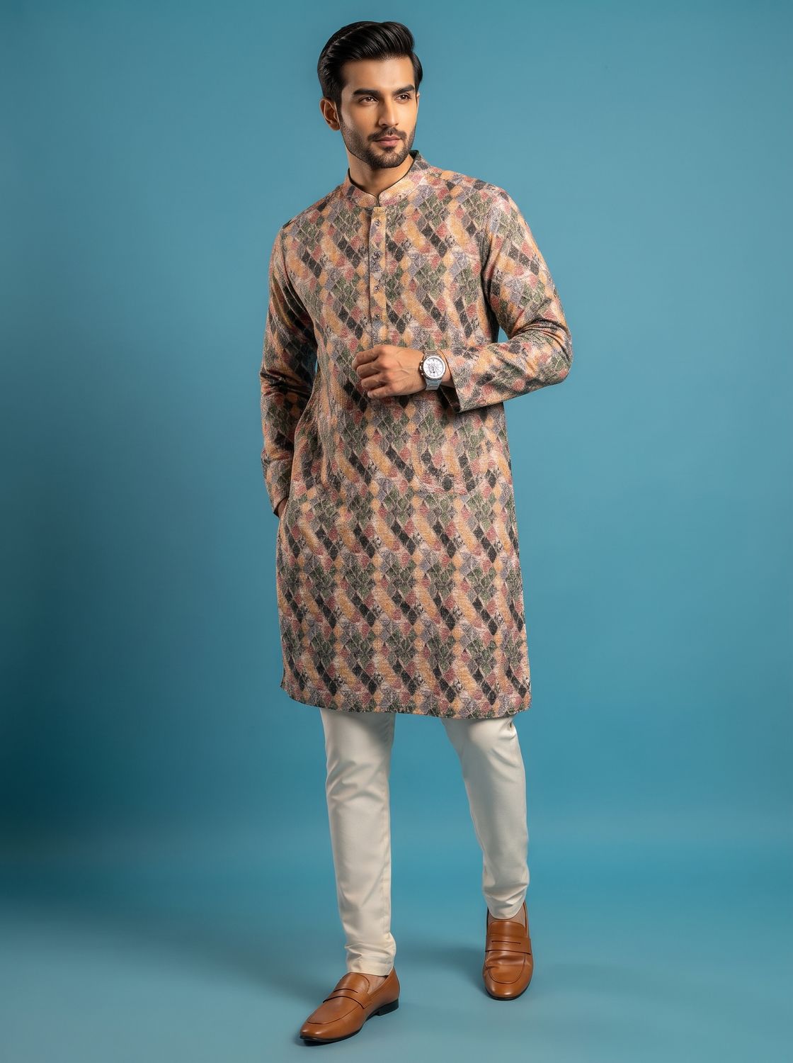 JEEL Gents Kurta - Prism Lattice