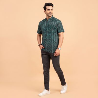 JEEL Gents Kurta - Printed Green