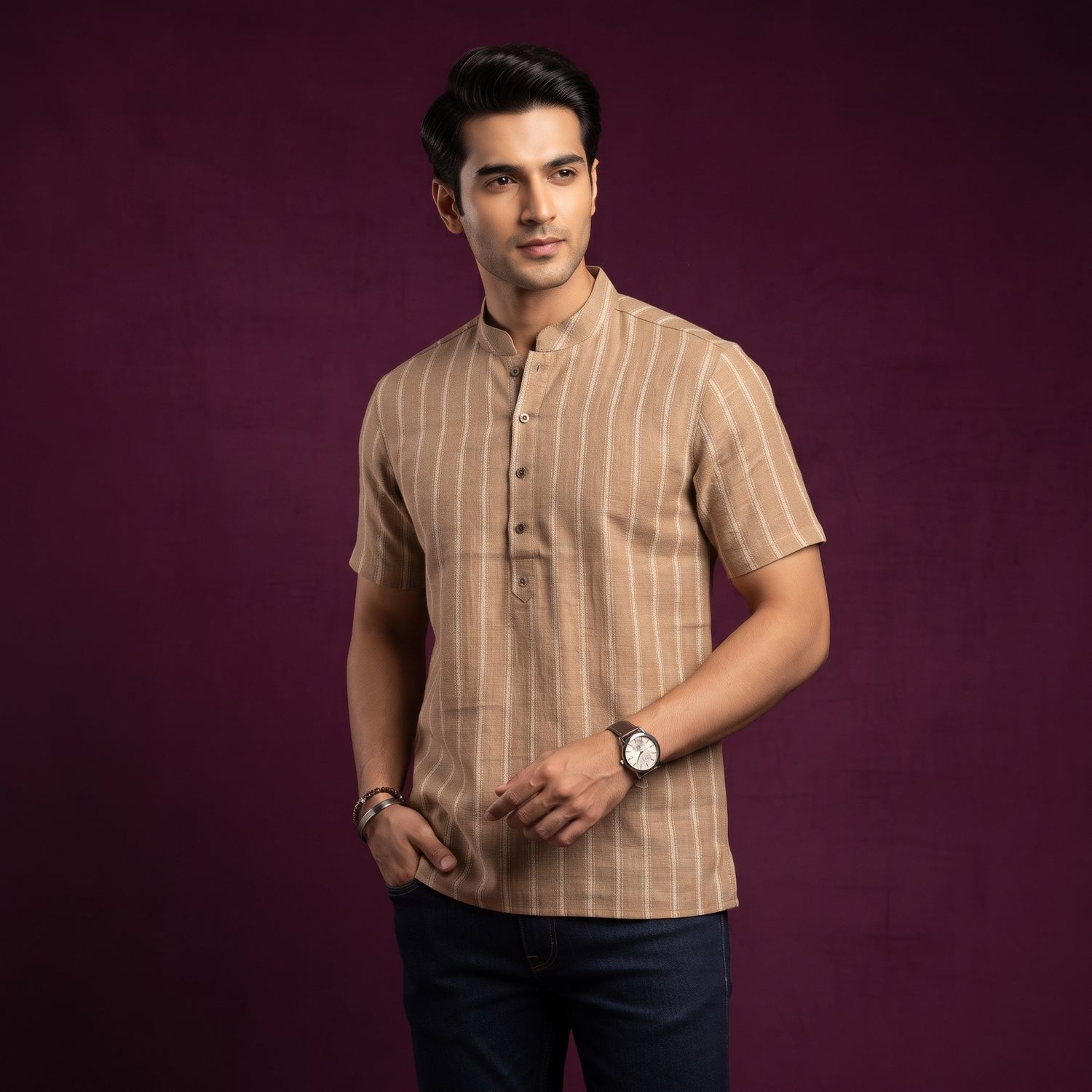 JEEL Gents Kurta - Toffee