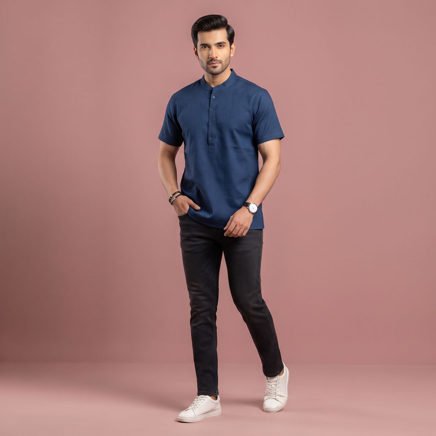 JEEL Gents Kurta - Midnight Blue