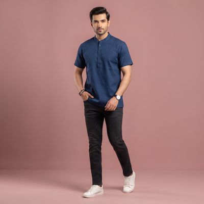 JEEL Gents Kurta - Midnight Blue