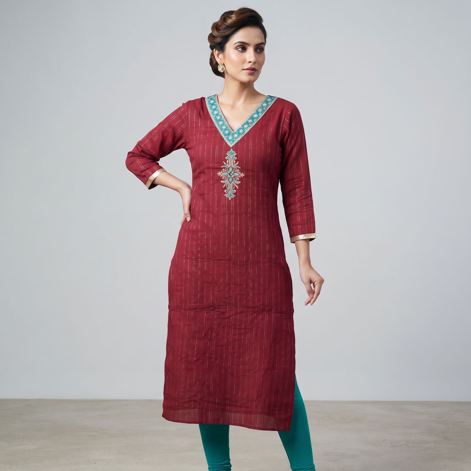 JEEL Casual Kurti - Maroon