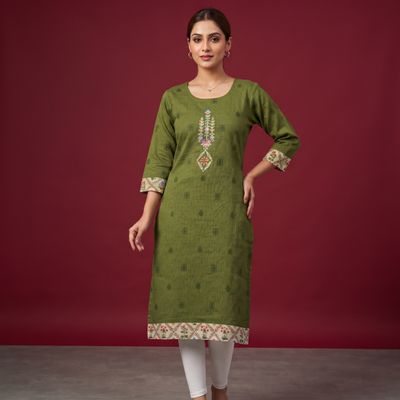 JEEL Casual Kurti - Mehendi