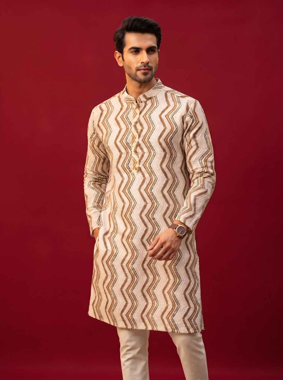 JEEL Gents Kurta - Aztec Beige