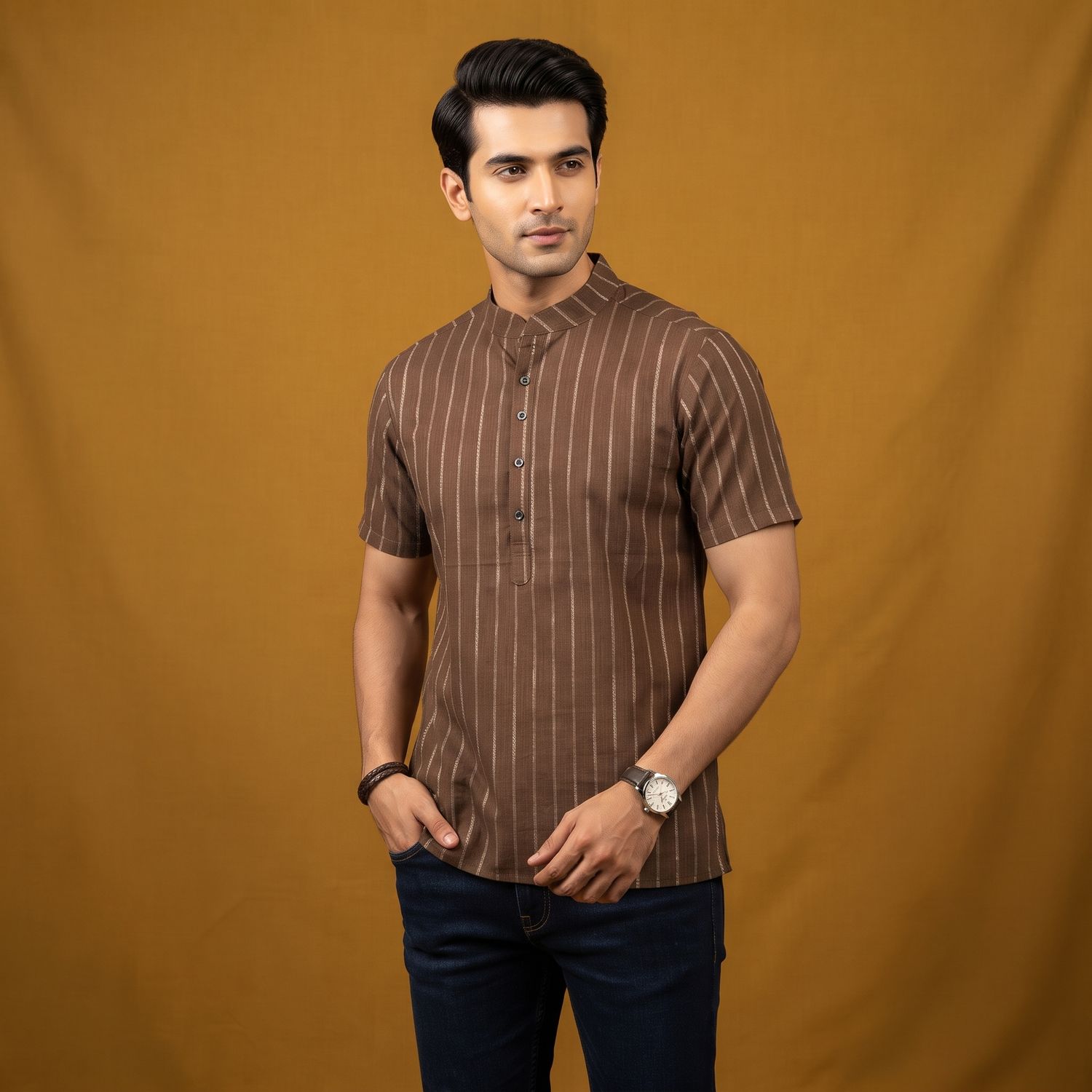 JEEL Gents Kurta - Mocha Brown