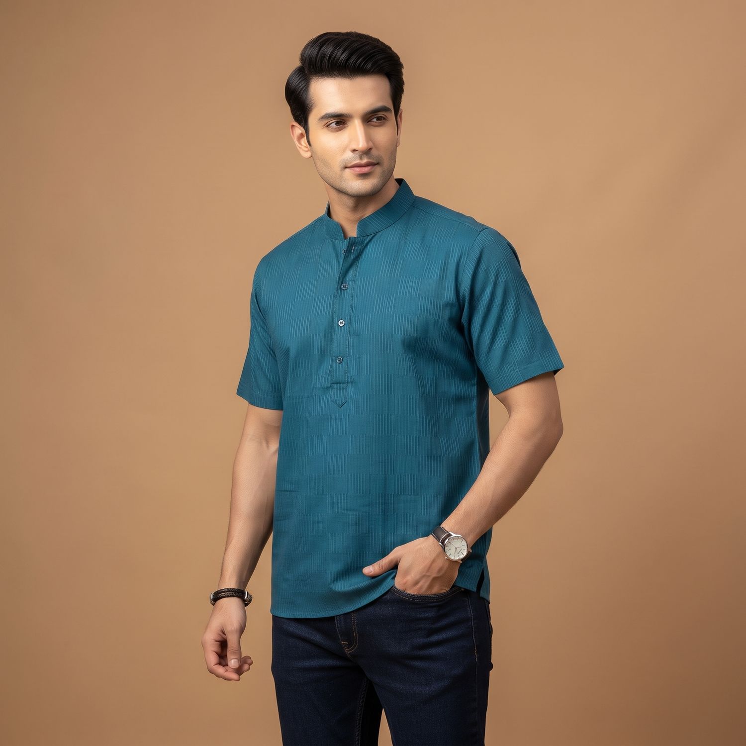JEEL Gents Kurta - Deep Teal
