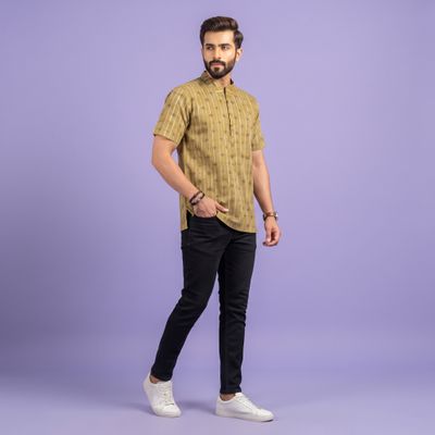 JEEL Gents Kurta - Mehendi Print