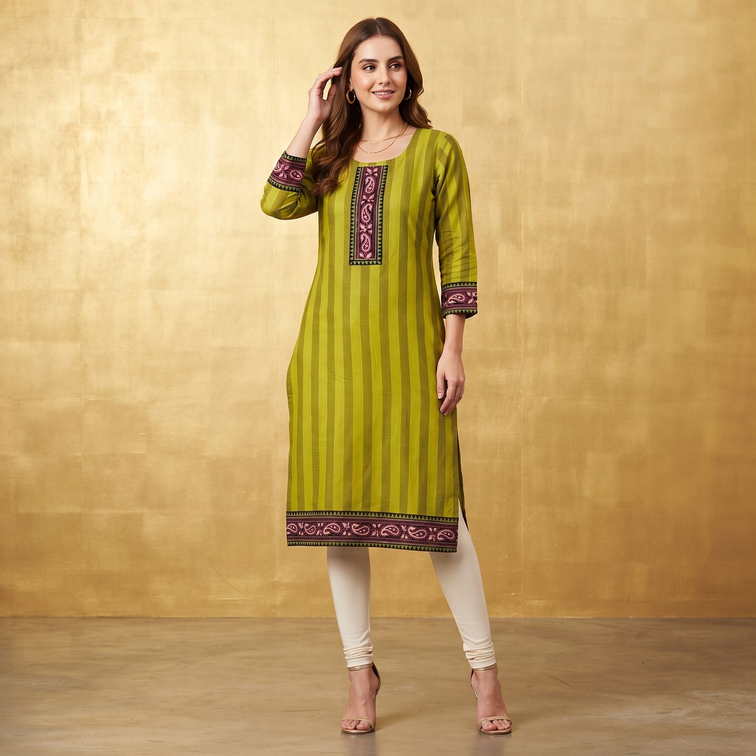 JEEL Casual Kurti - Limon Green