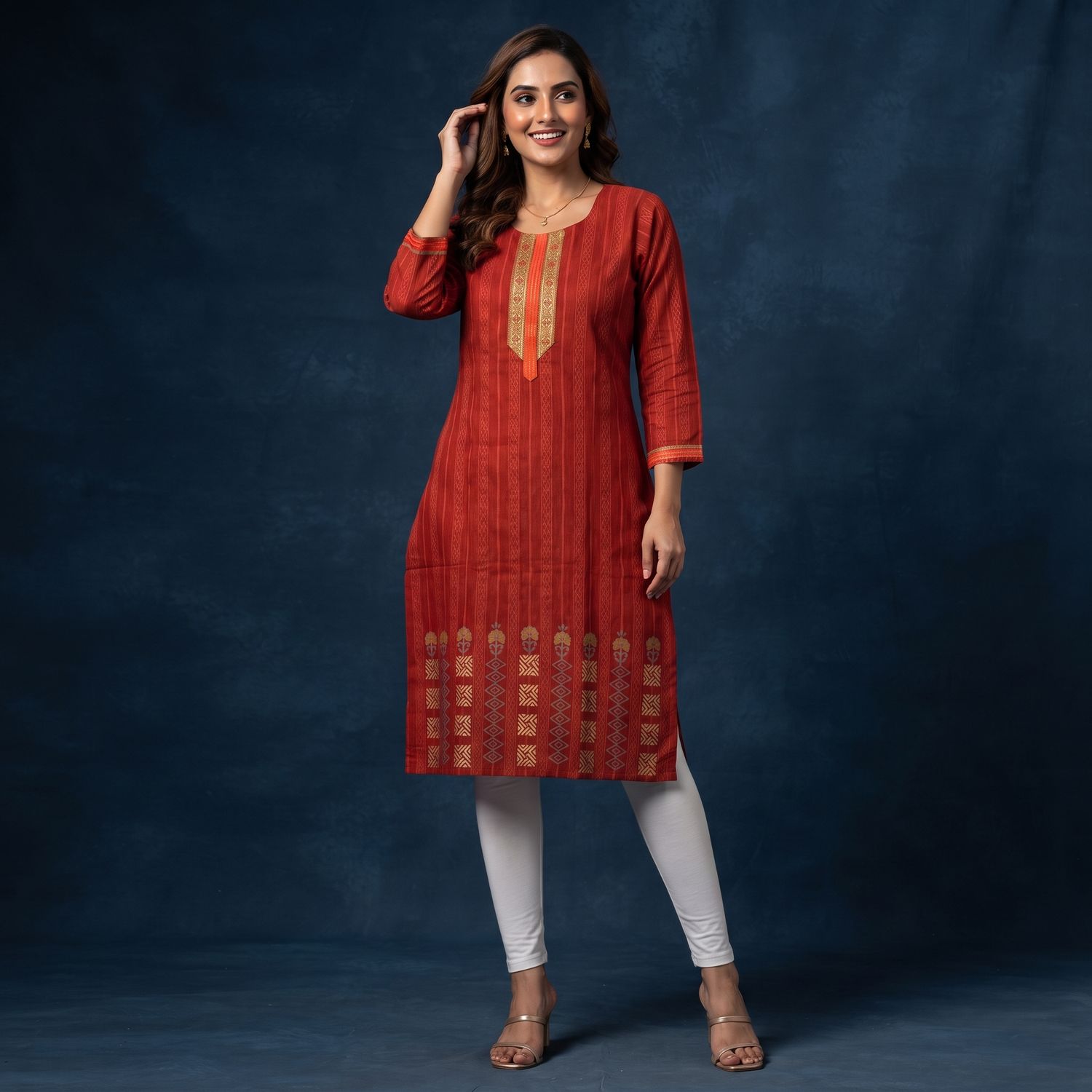 JEEL Casual Kurti - Rust Orange