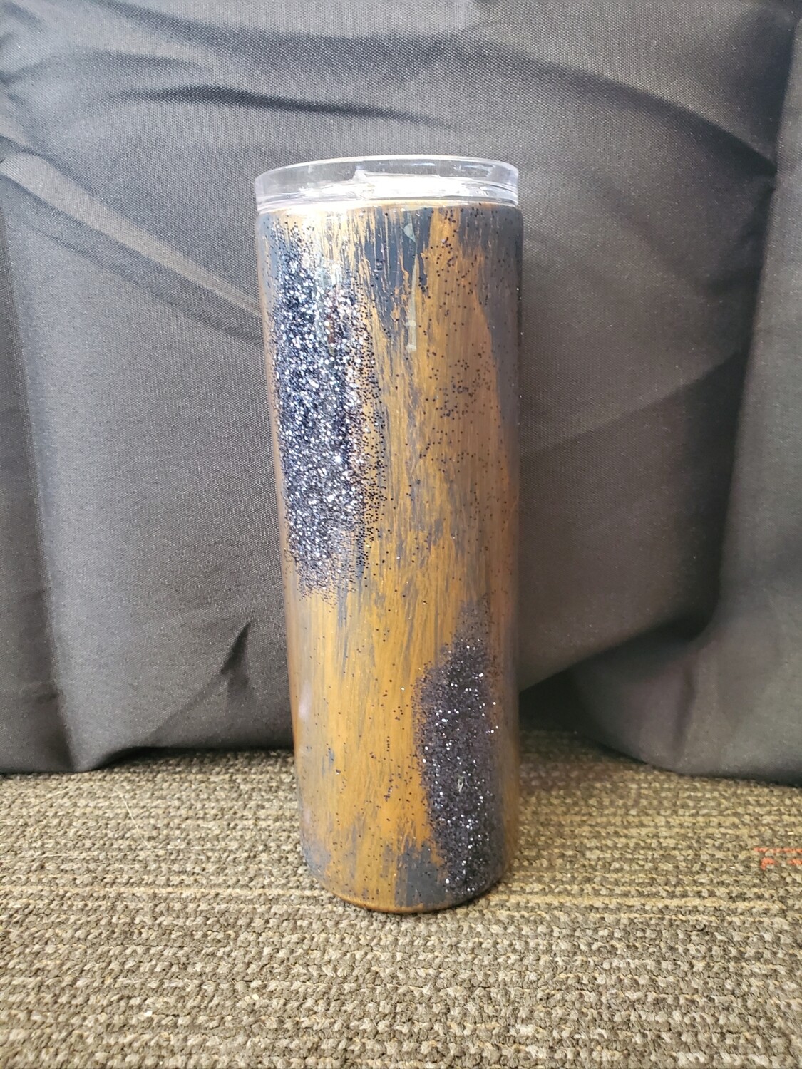 wood grain with blue glitter