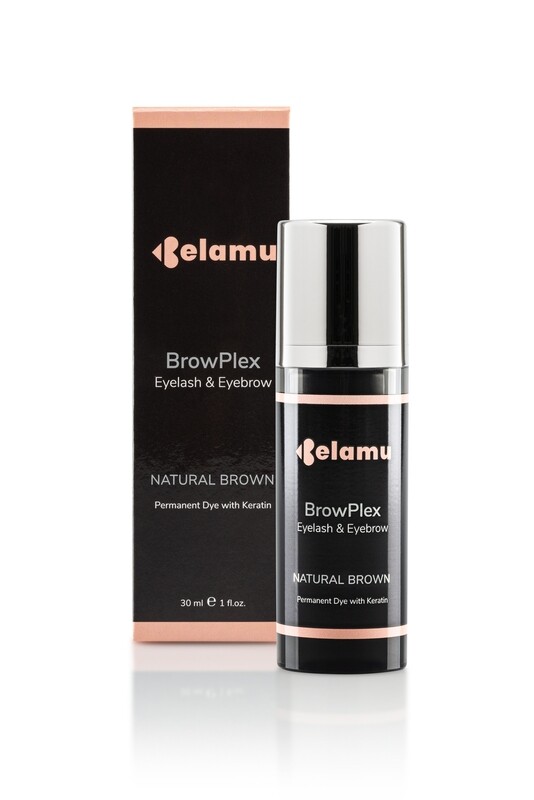 Belamu BrowPlex antakių ir blakstienų dažai su oksidantu 30 ml NATURAL BROWN