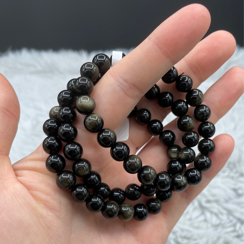 Goldener Obsidian Armband