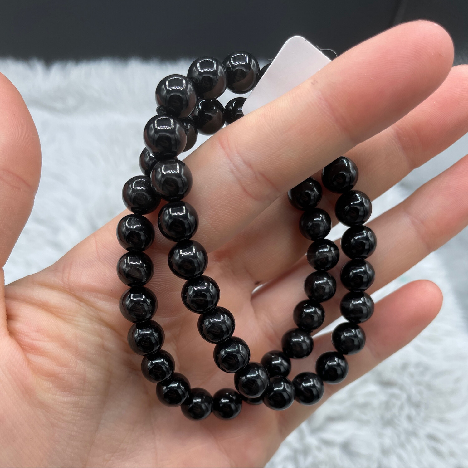 Schwarzes Tigerauge Armband, 8mm