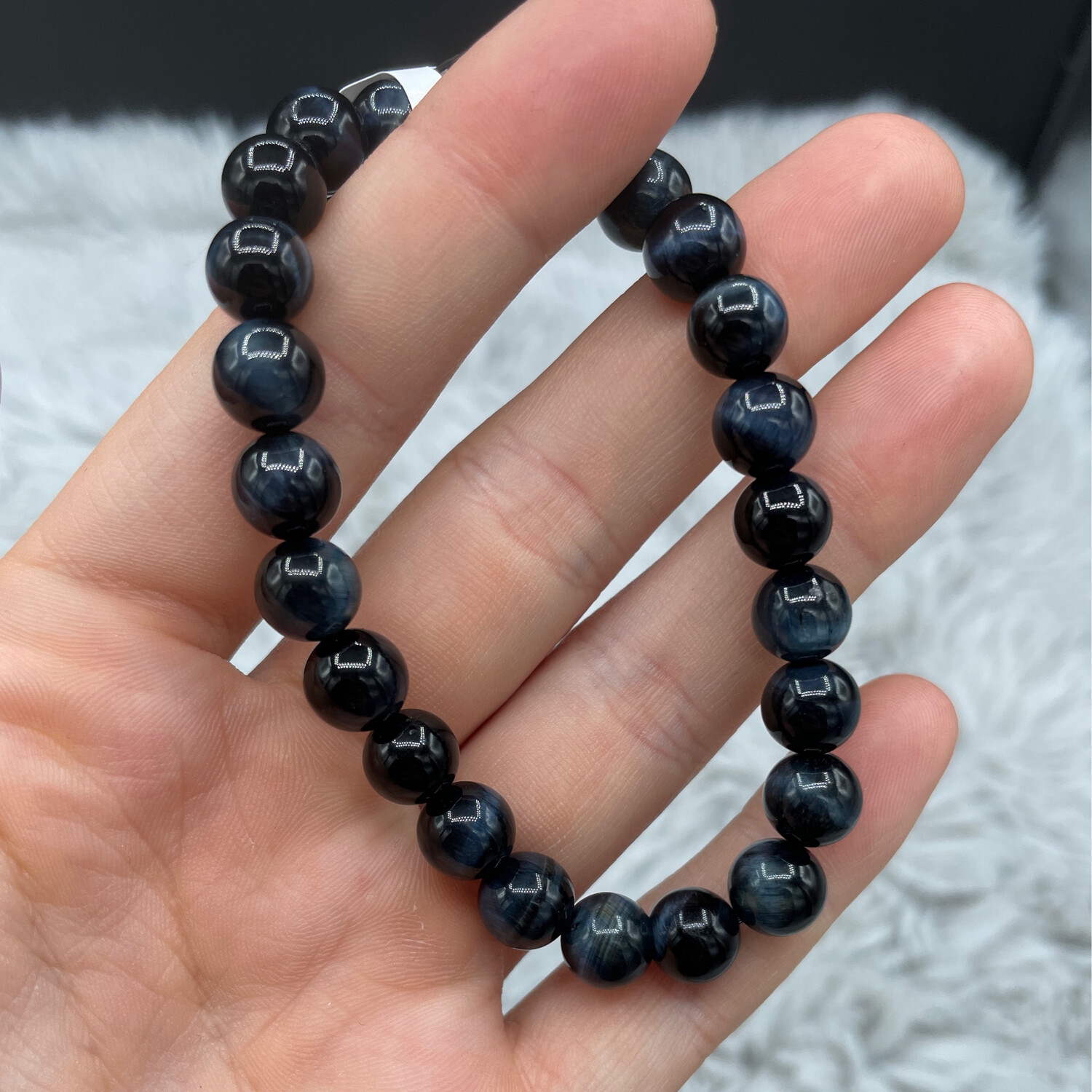 Blaues Tigerauge Armband, 7/8mm