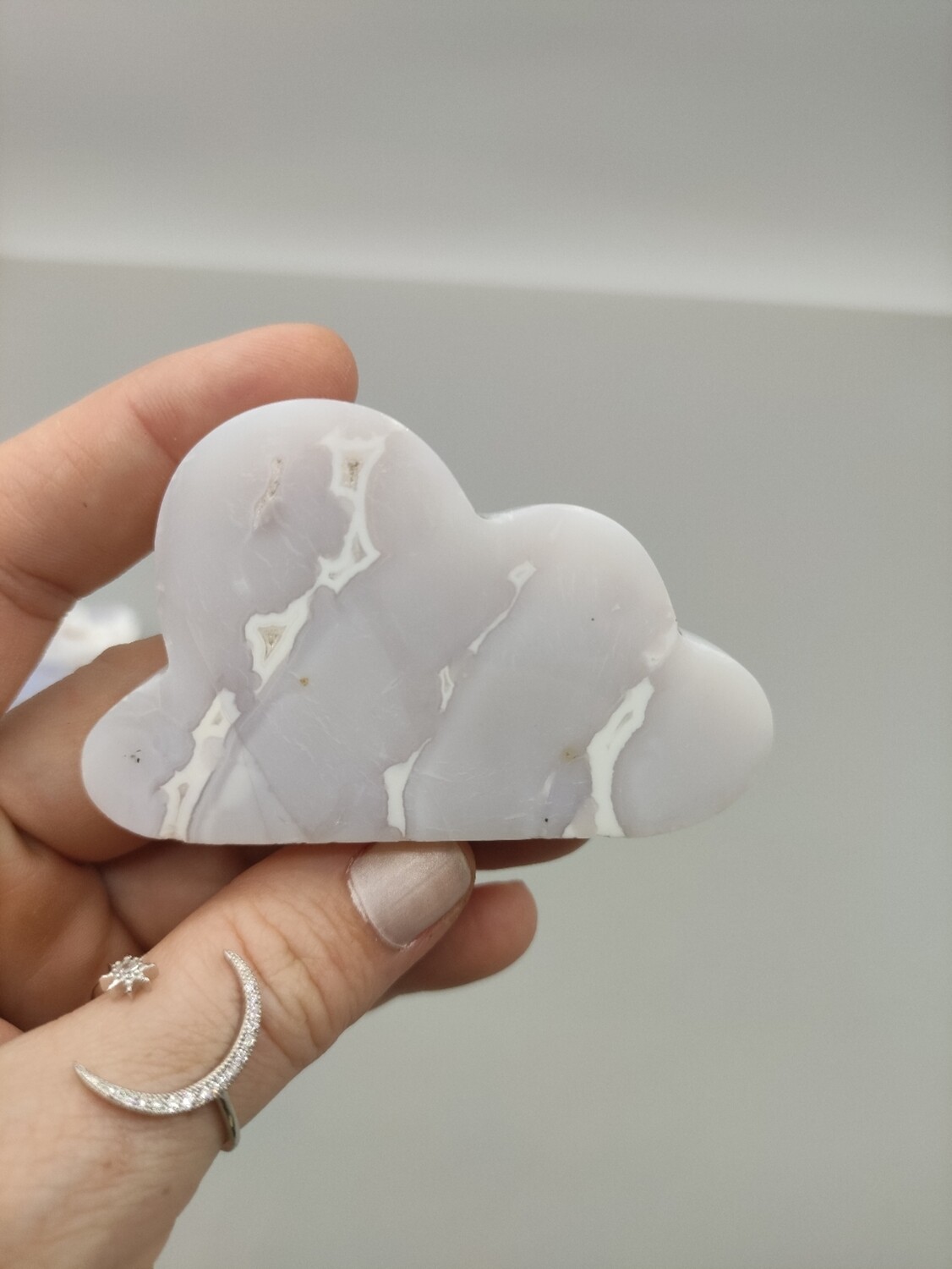 Wolke, weißer druzy Achat
