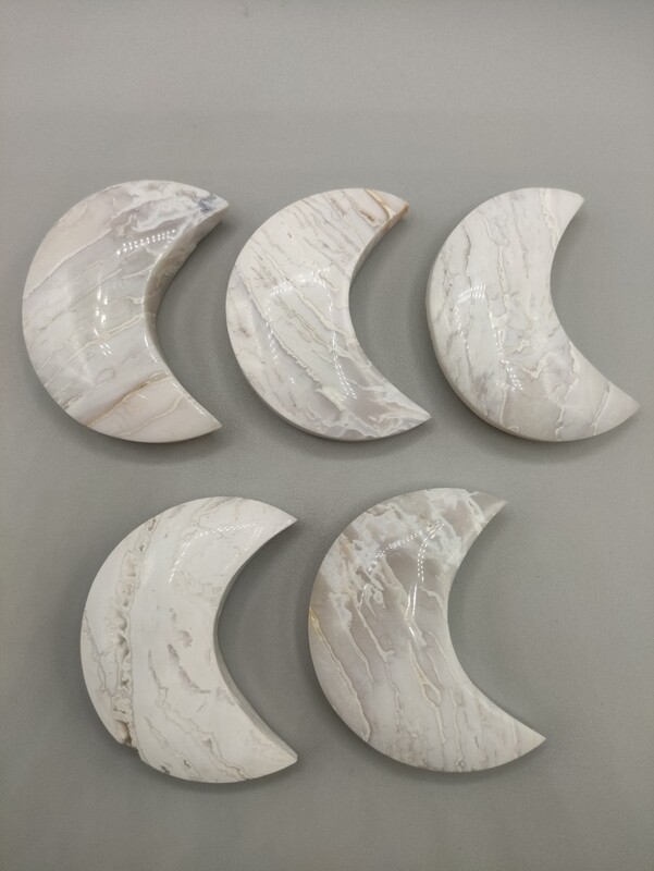 Mond, weißer druzy Achat