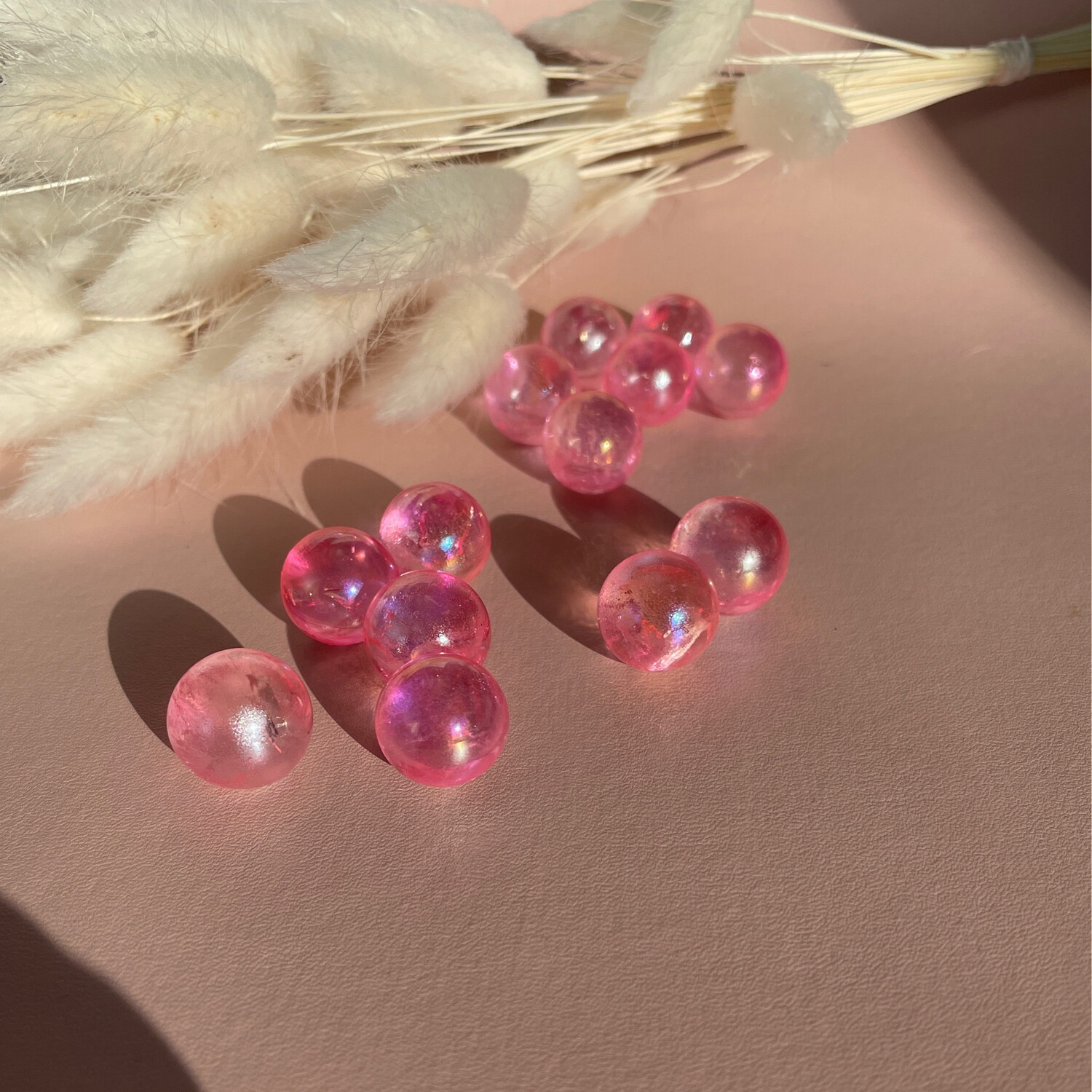 Pink aura Kugeln, ca.1,5cm