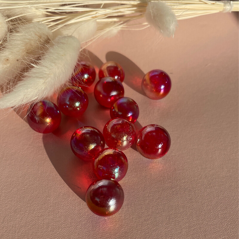 Rote aura Kugel, ca.1,7cm