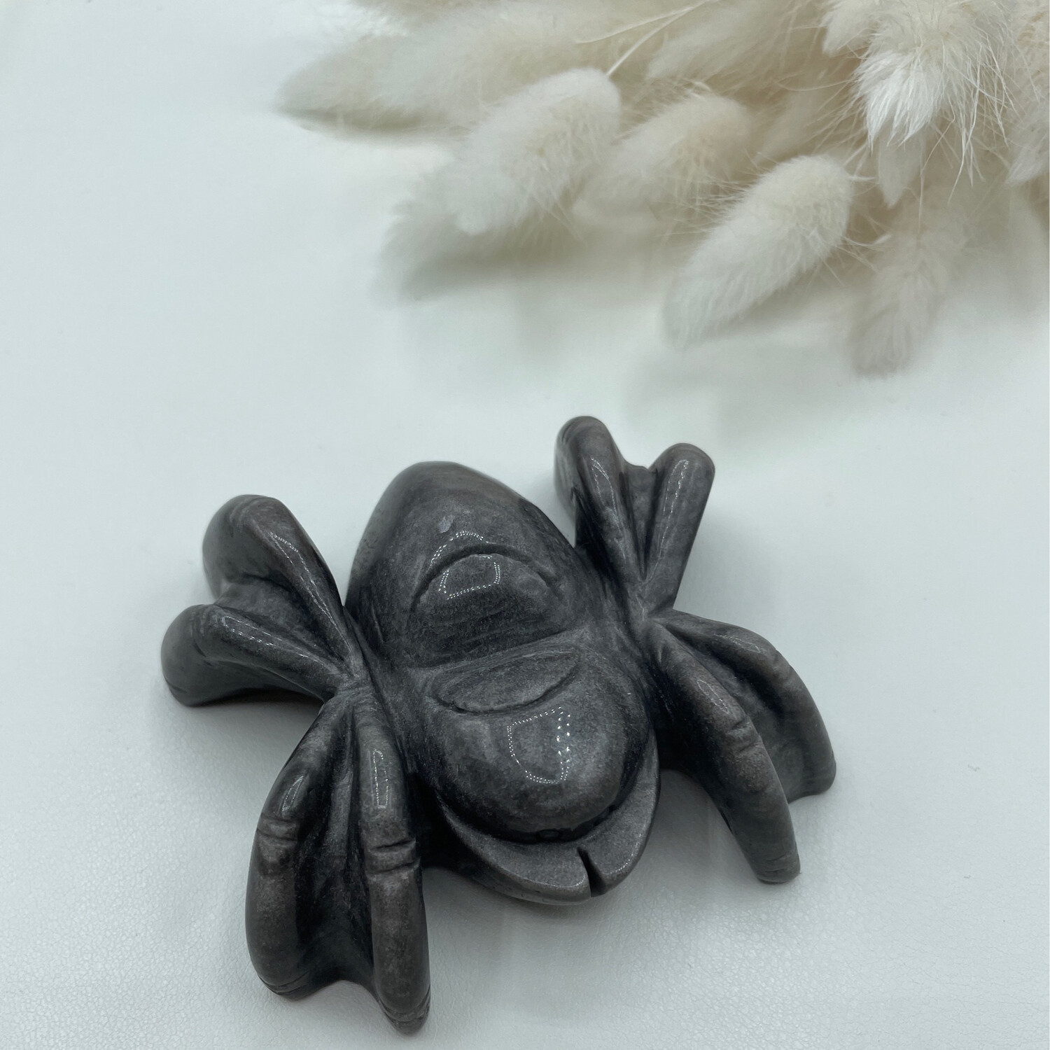 Spinne silberner Obsidian