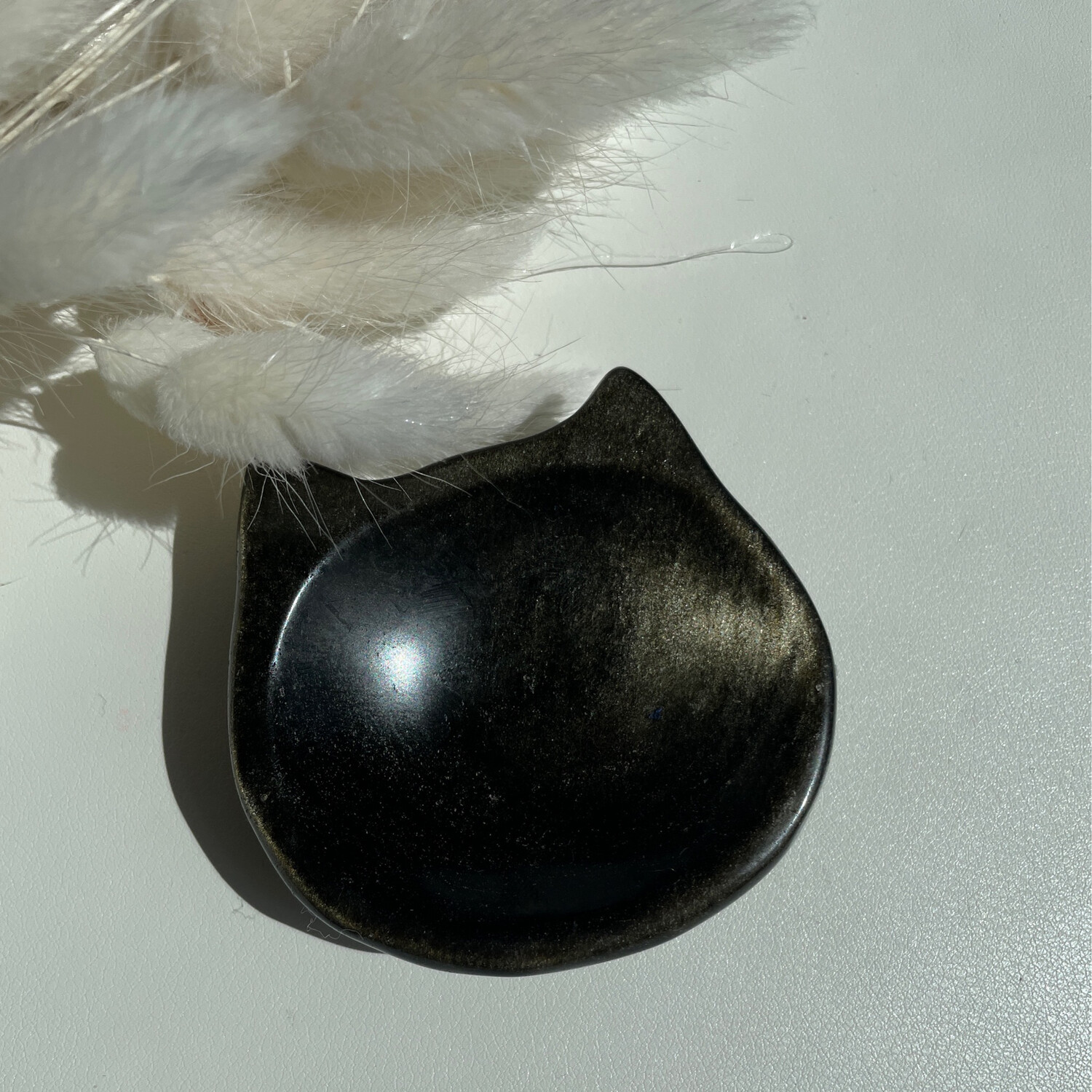 Katzenschale golden Obsidian