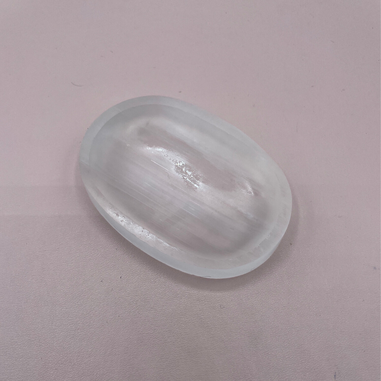 Selenit Schale oval, 7cm
