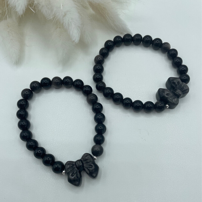 Schleifen Obsidian Armband