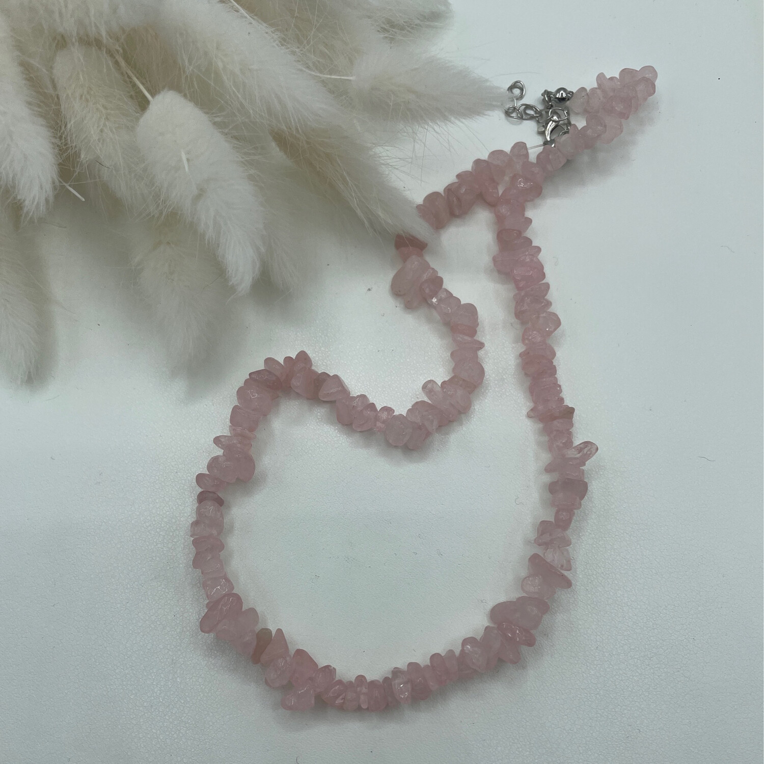 Splitterkette Rosenquarz