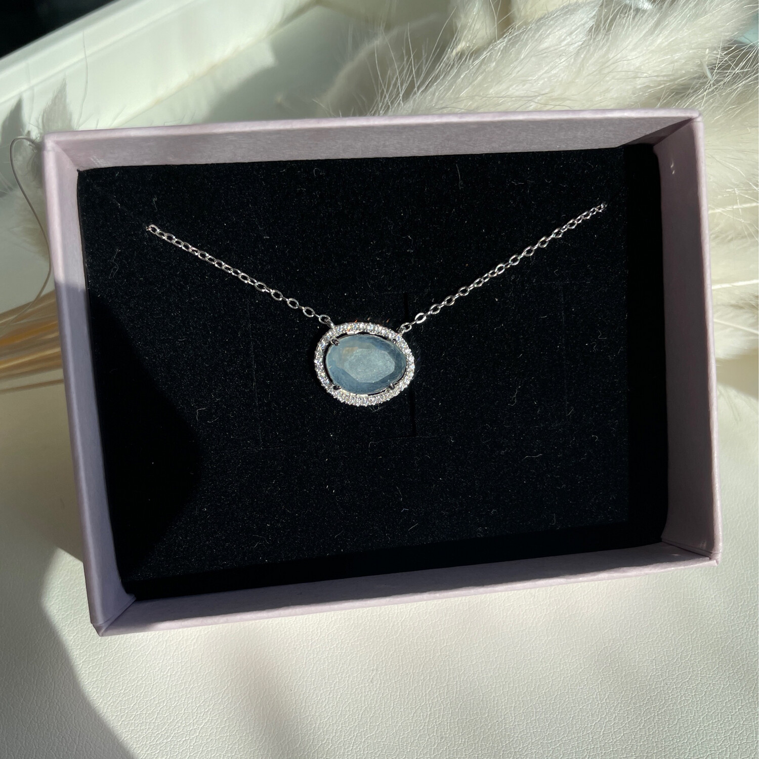 Aquamarin Kette S925