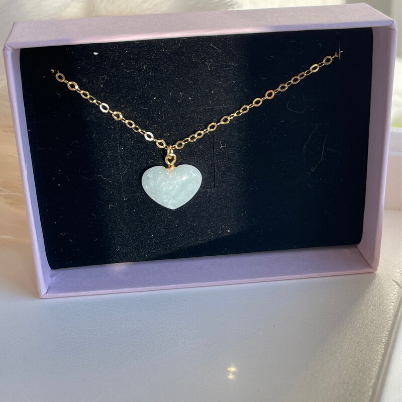Aquamarinkette Herz S925