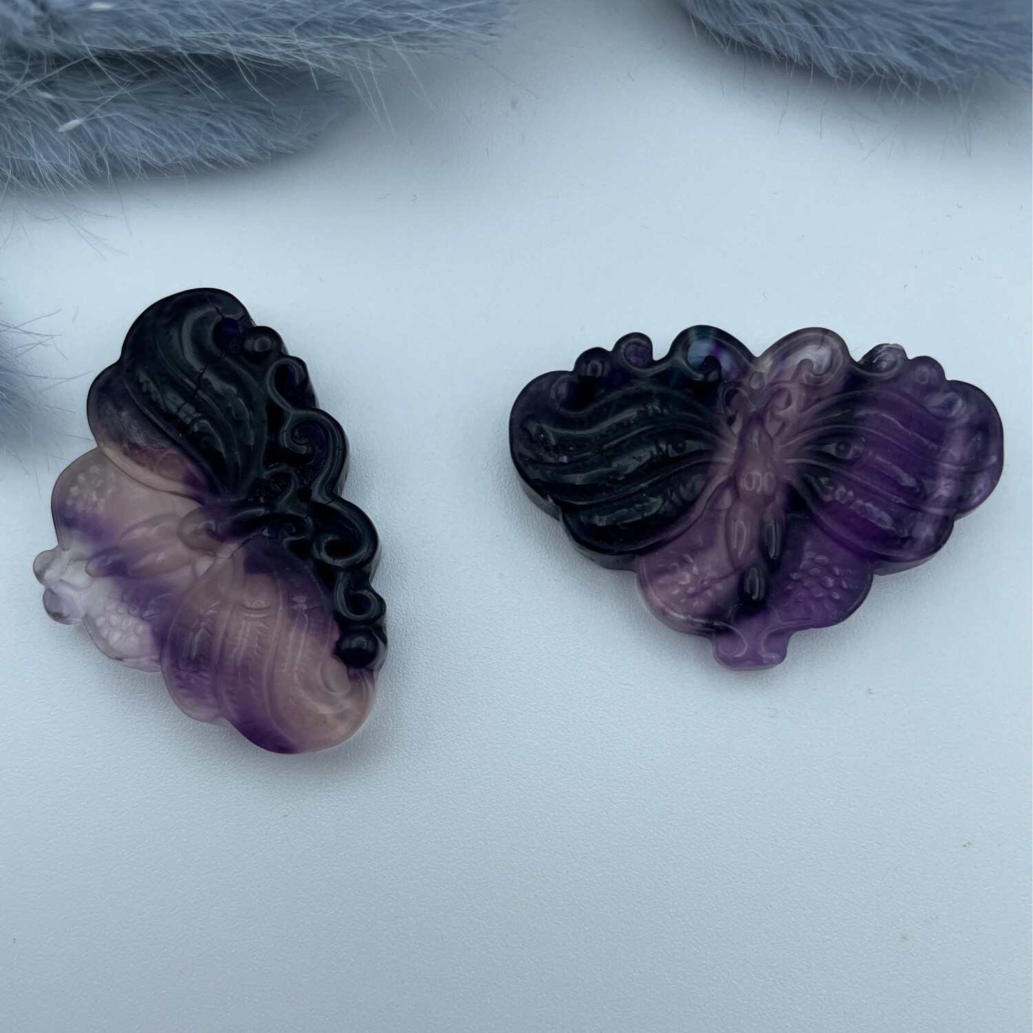 Schmetterling Fluorit gebohrt