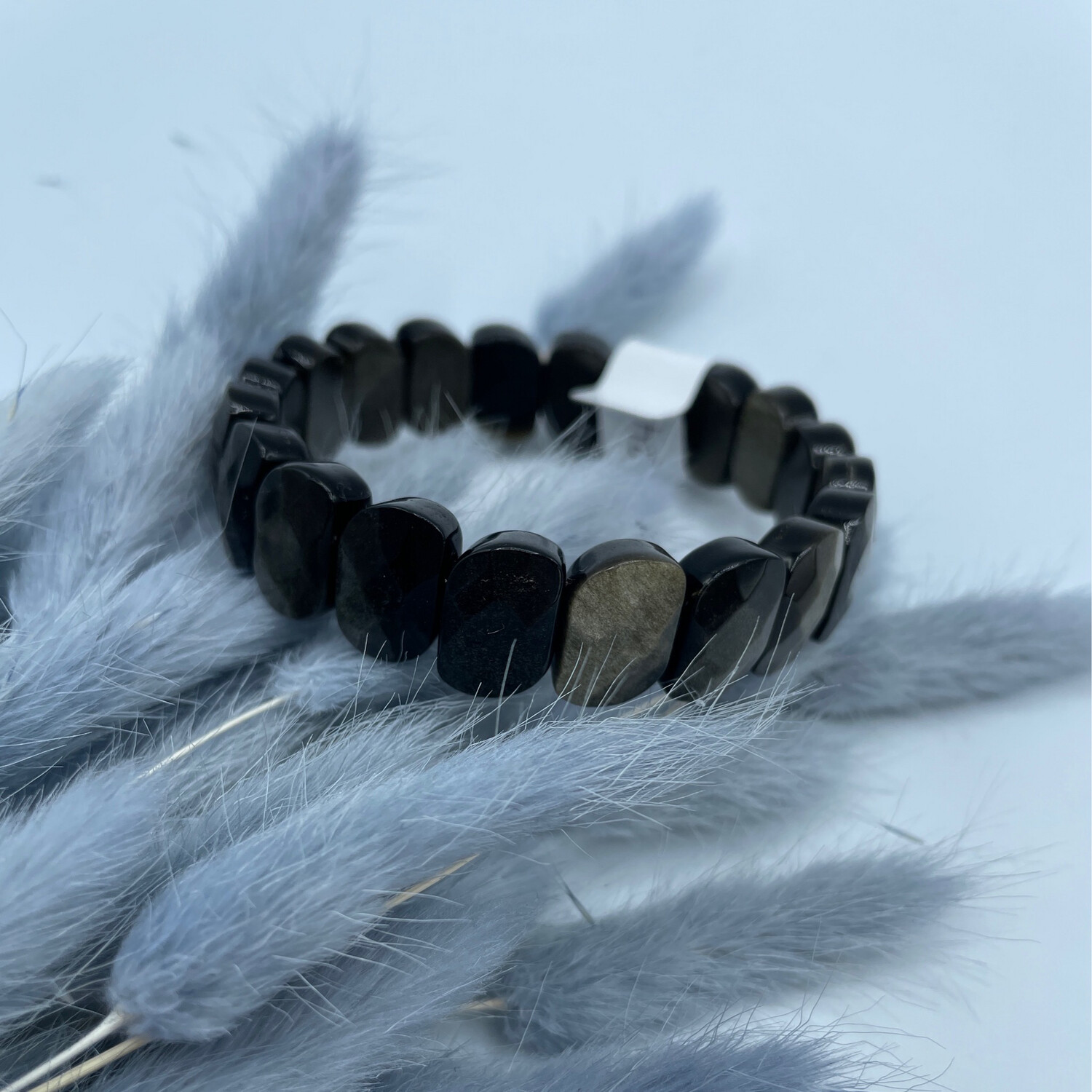 Golden Obsidian Armband Bangle facettiert