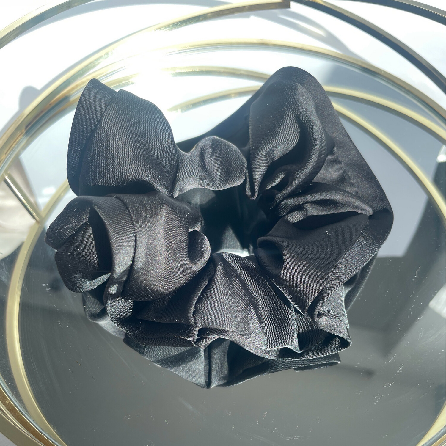 Scrunchie Satin Schwarz