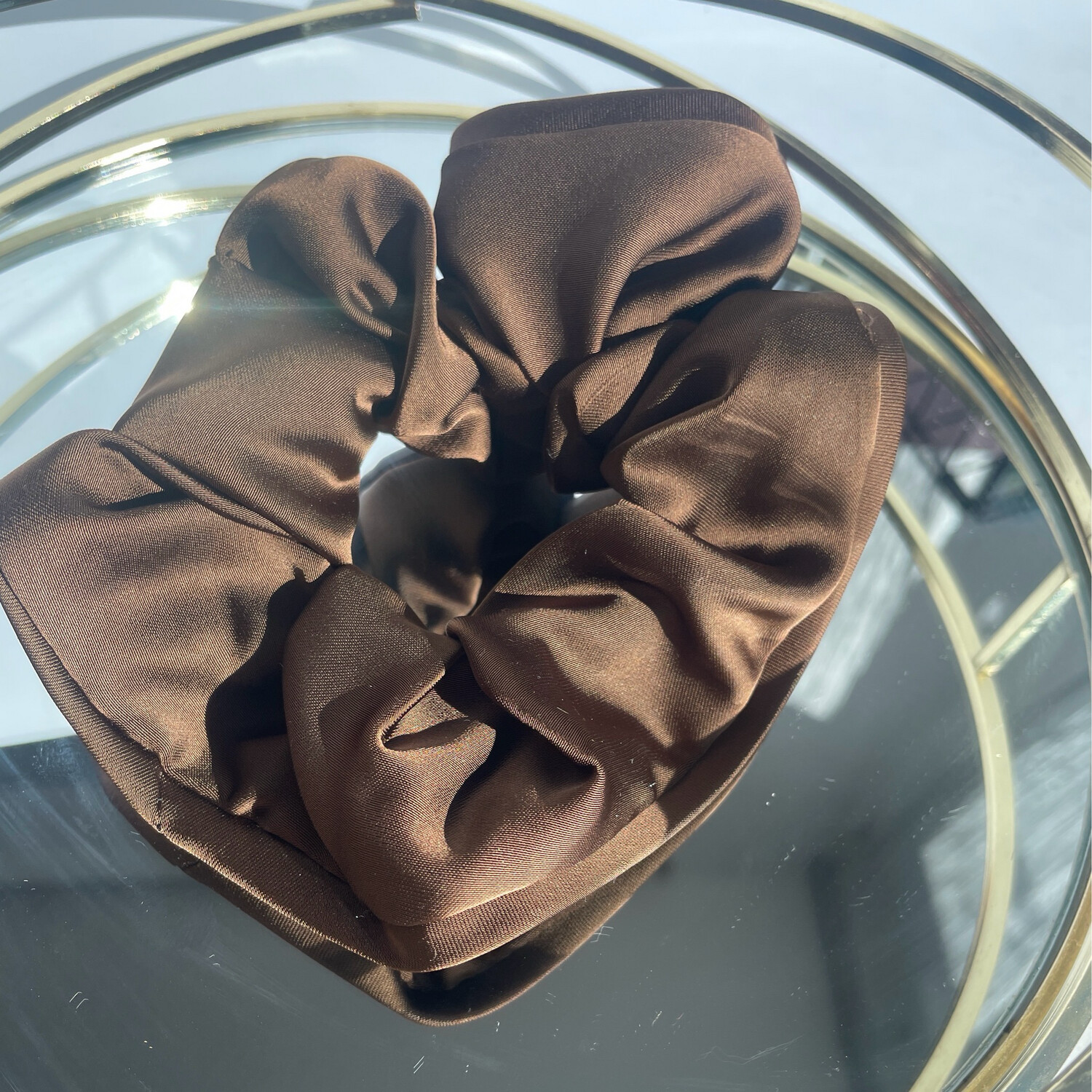 Scrunchie Satin Braun