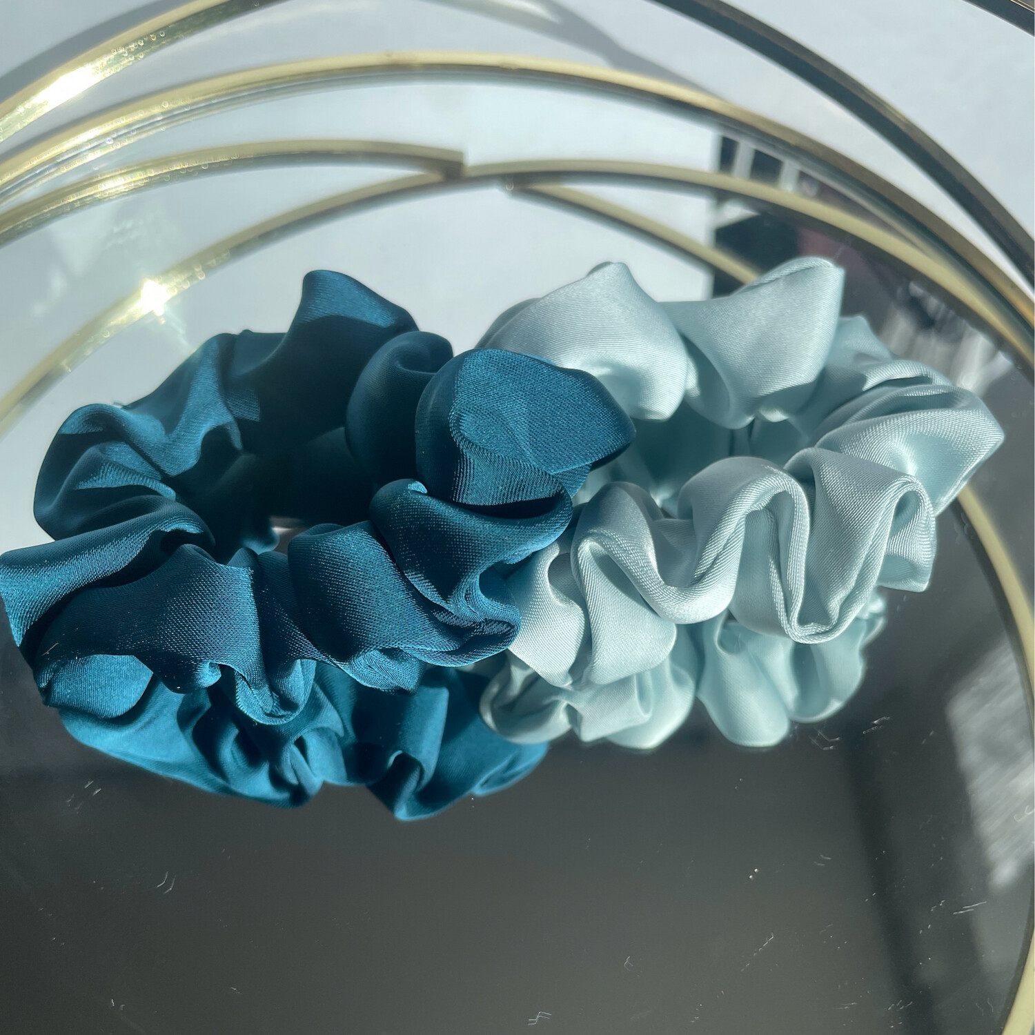 Scrunchie Doppelpack hell/dunkel blau