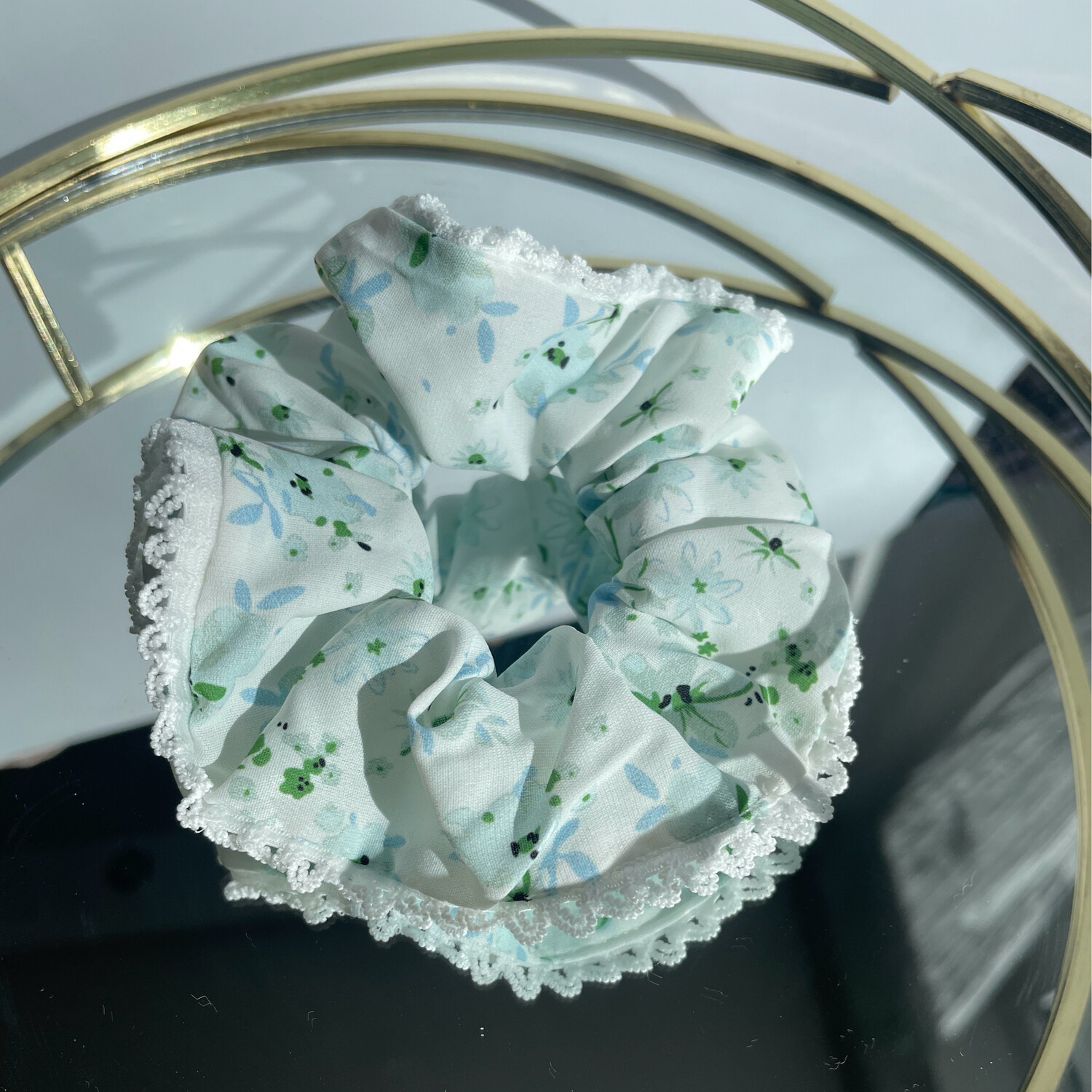 Scrunchie Blaue Blümchen