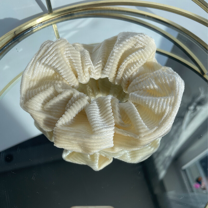 Scrunchie Samt Cord Creme