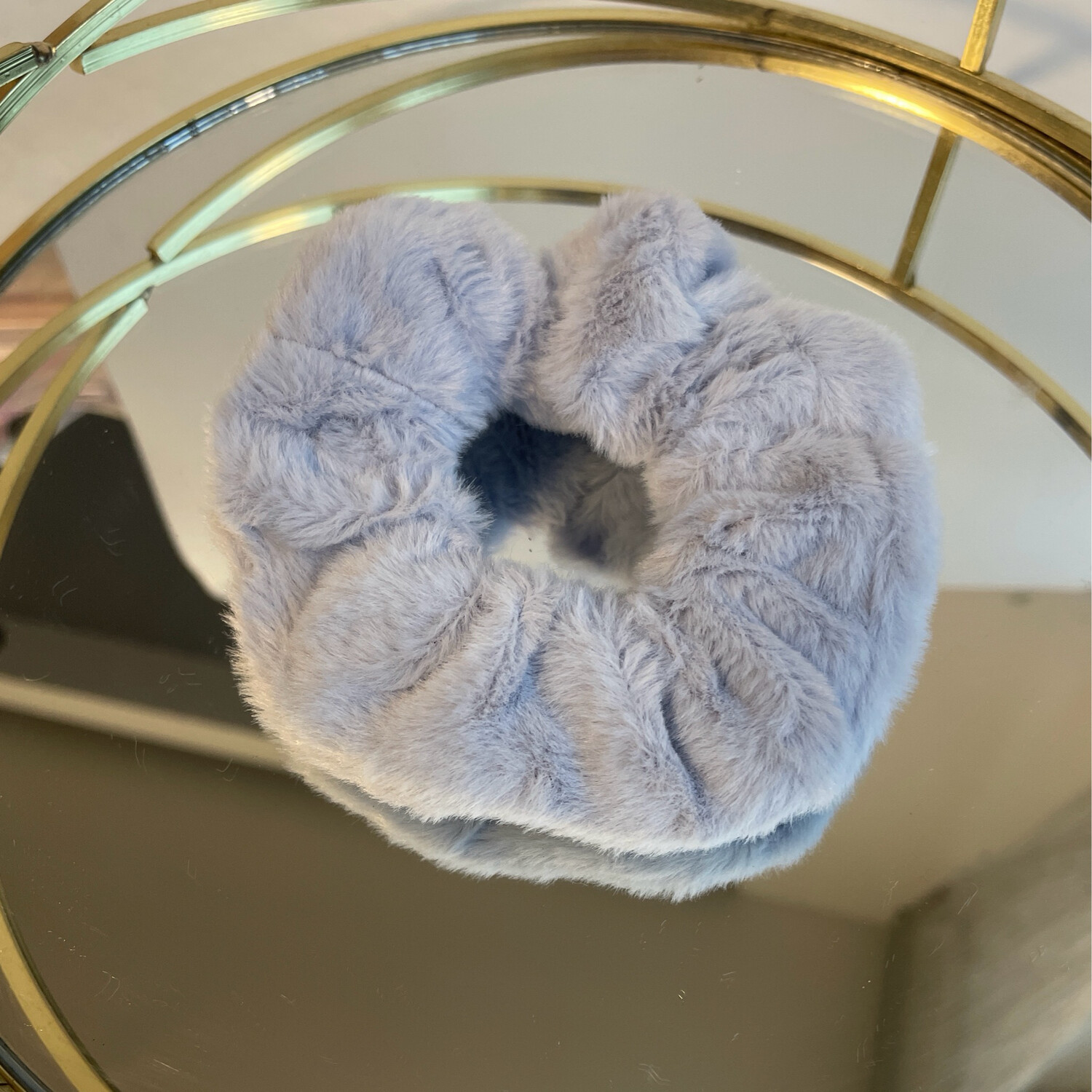 Scrunchie flauschig blau