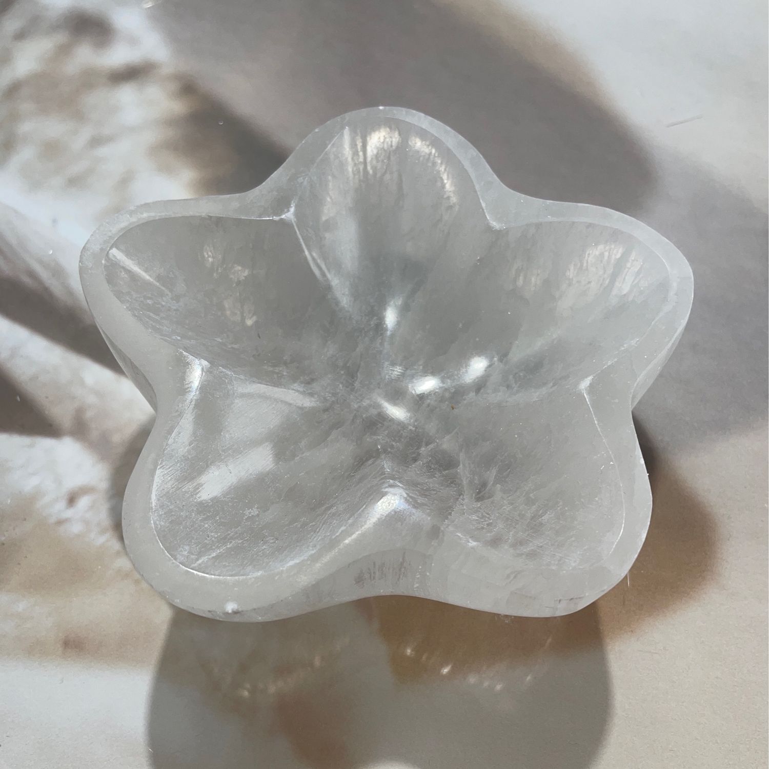 Selenit Stern Schale, ca.10cm