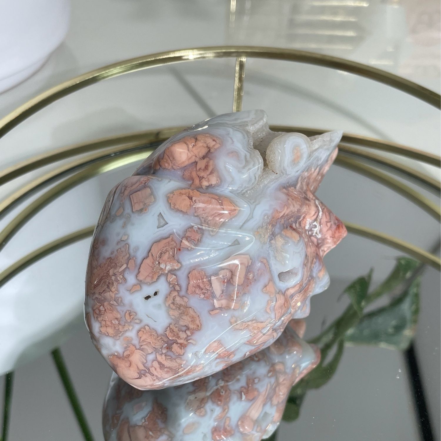 Pink Achat anatomisches Herz