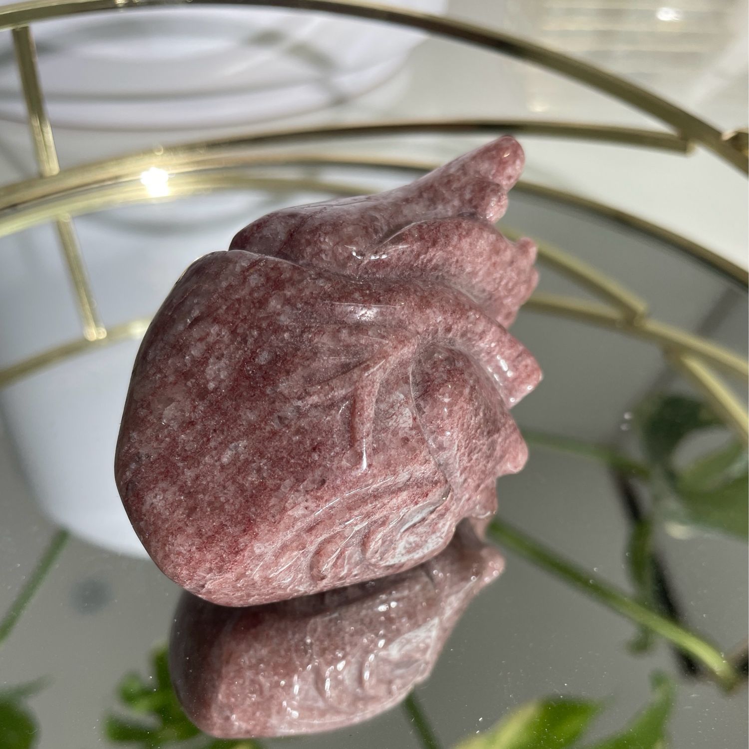 Anatomisches Herz Erdbeerquarz