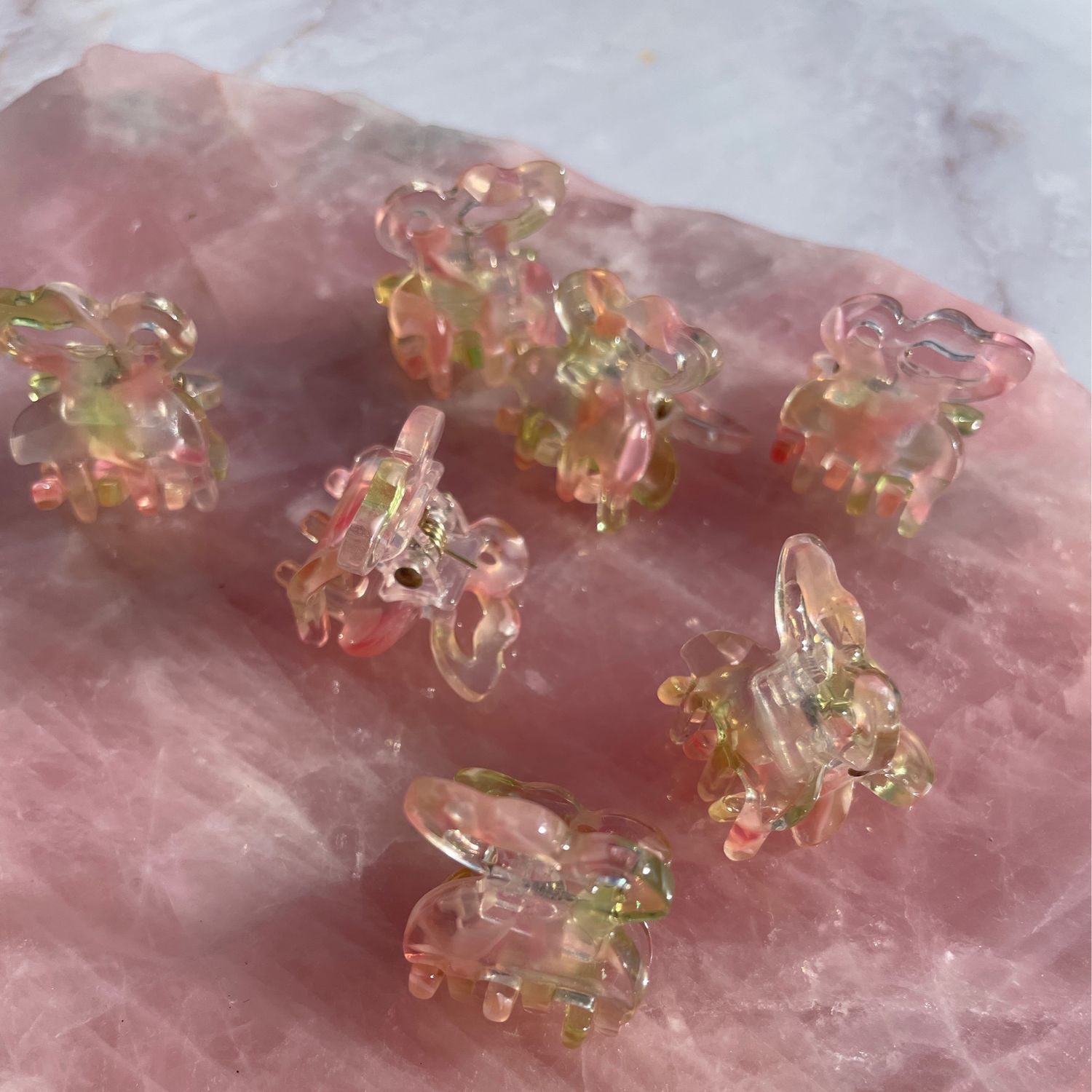 Haarklammer Mini „gelb/rosa“