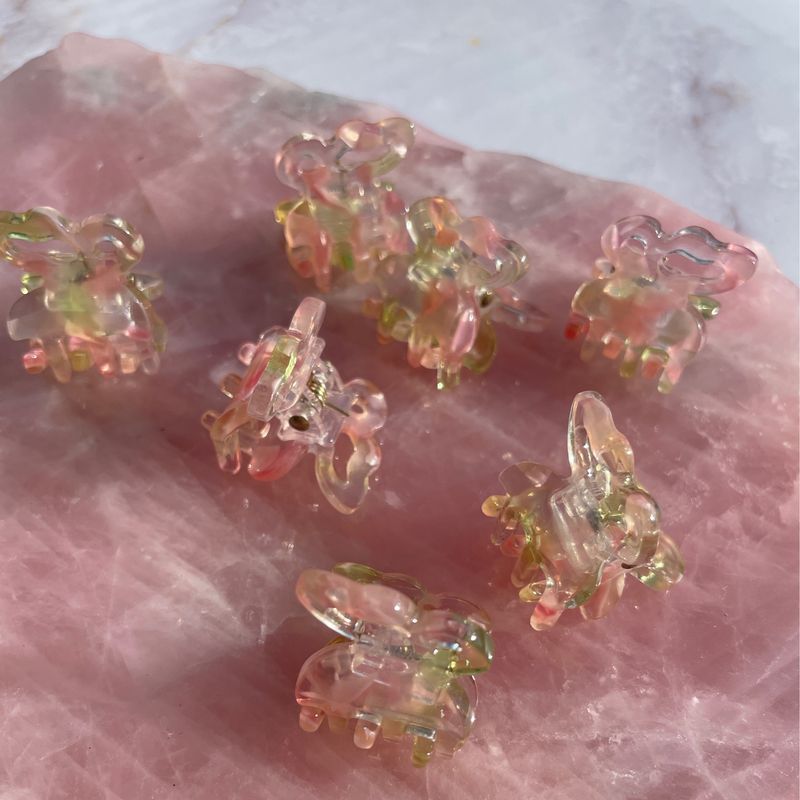 Haarklammer Mini „gelb/rosa“