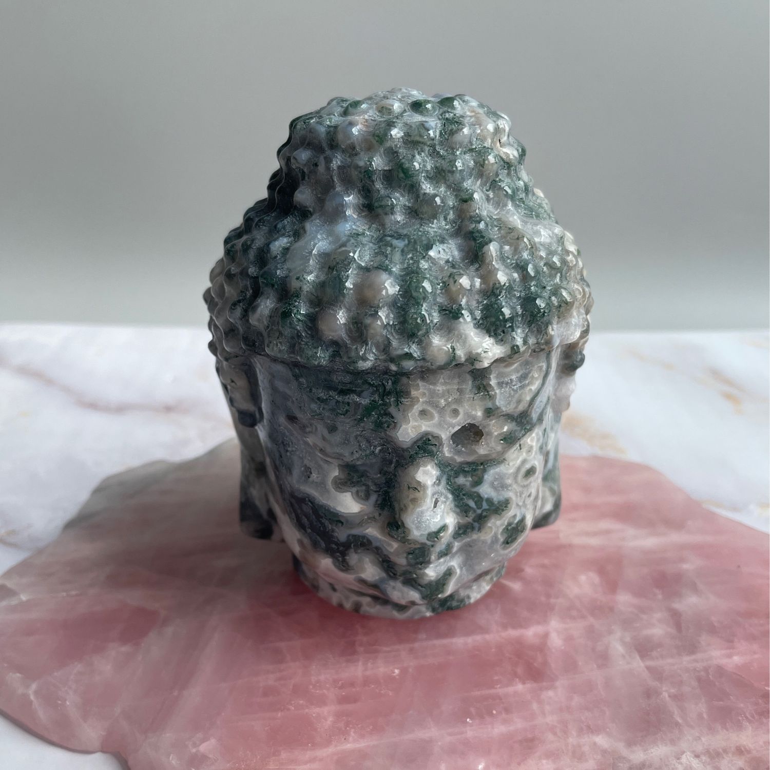 Moos Achat x Buddha Kopf