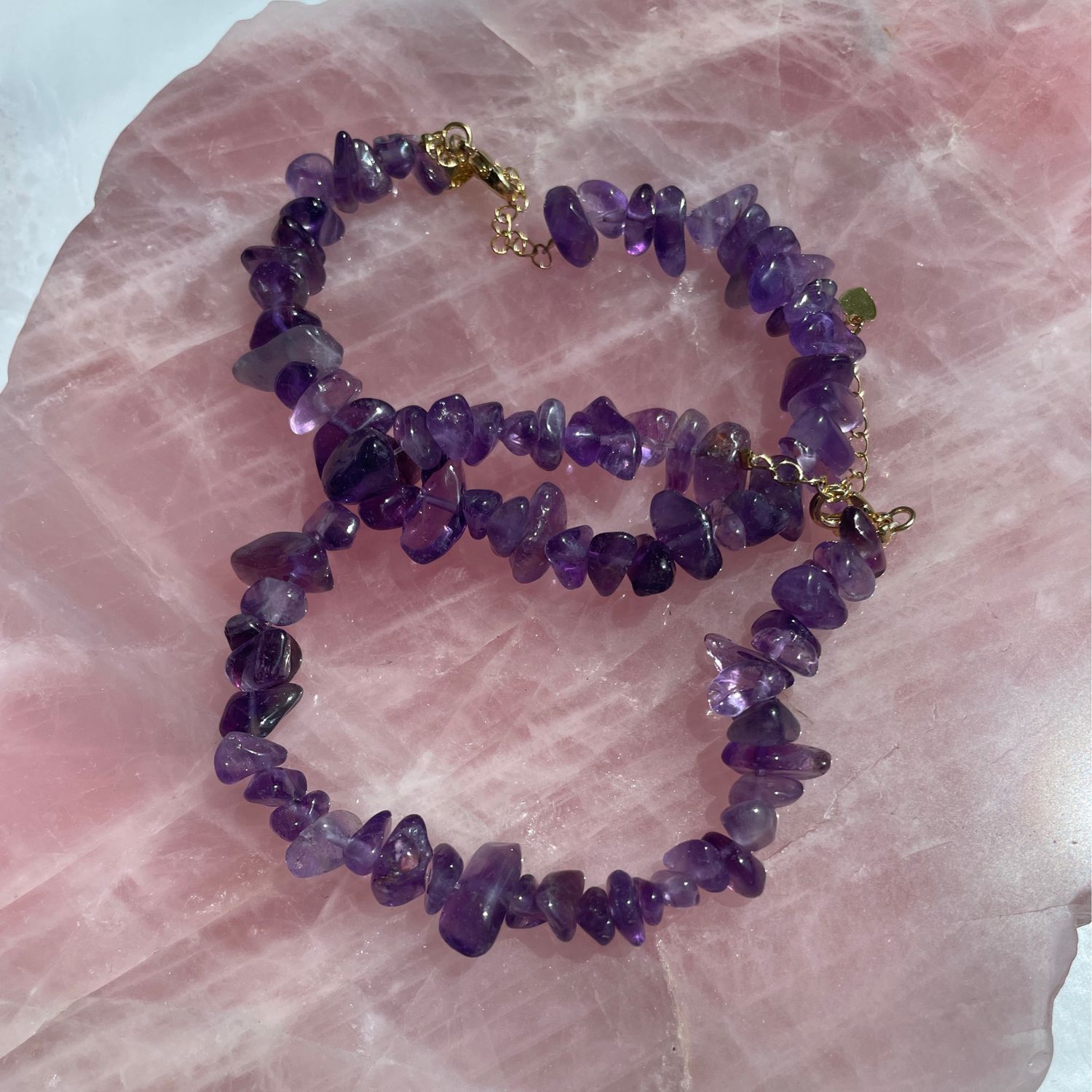 Amethyst Splitterarmband „Gold“