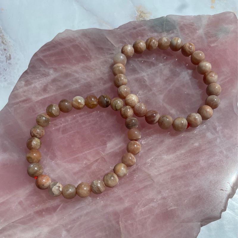 Pfirsich Mondstein x Armband