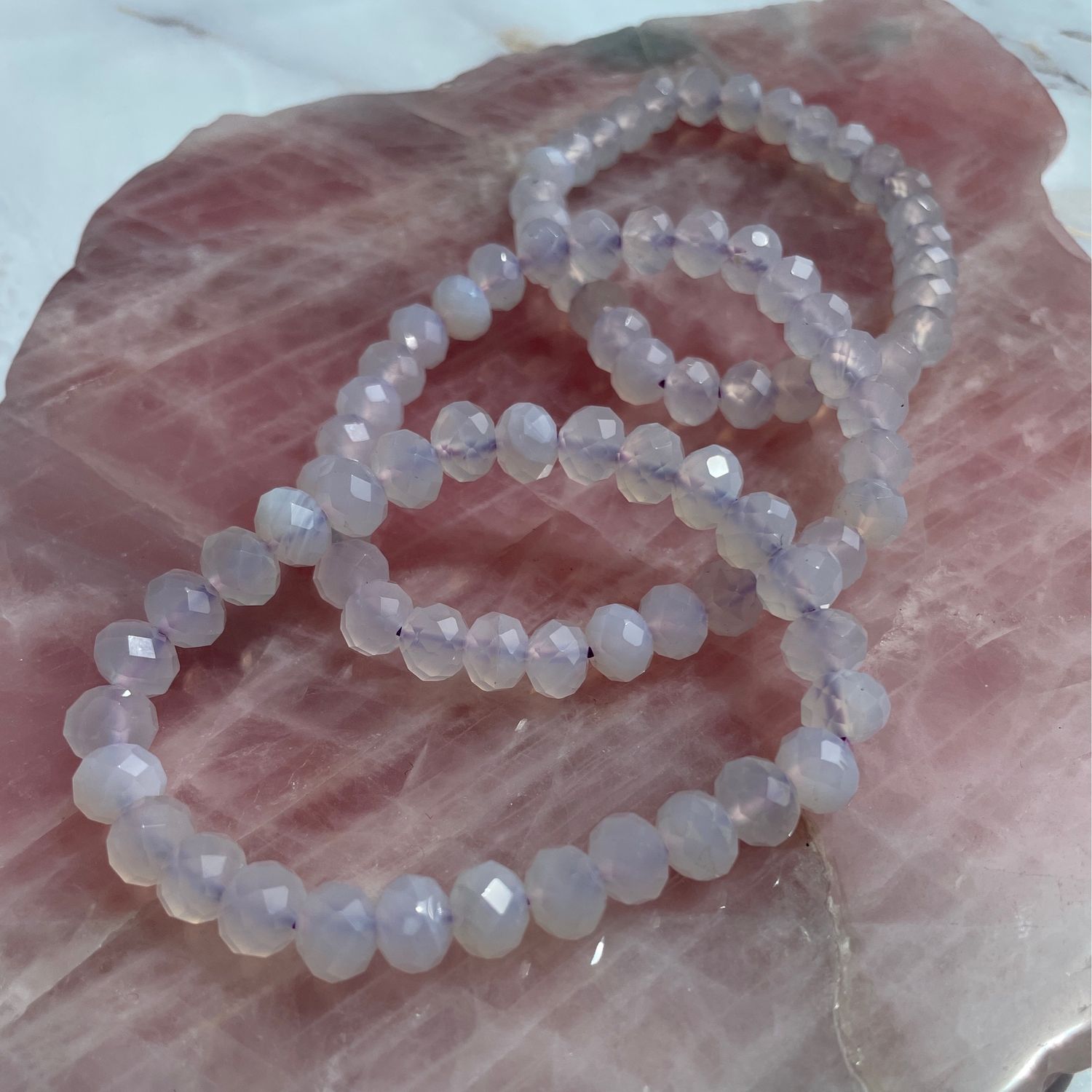 Lavendel Quarz x Armband, facettiert