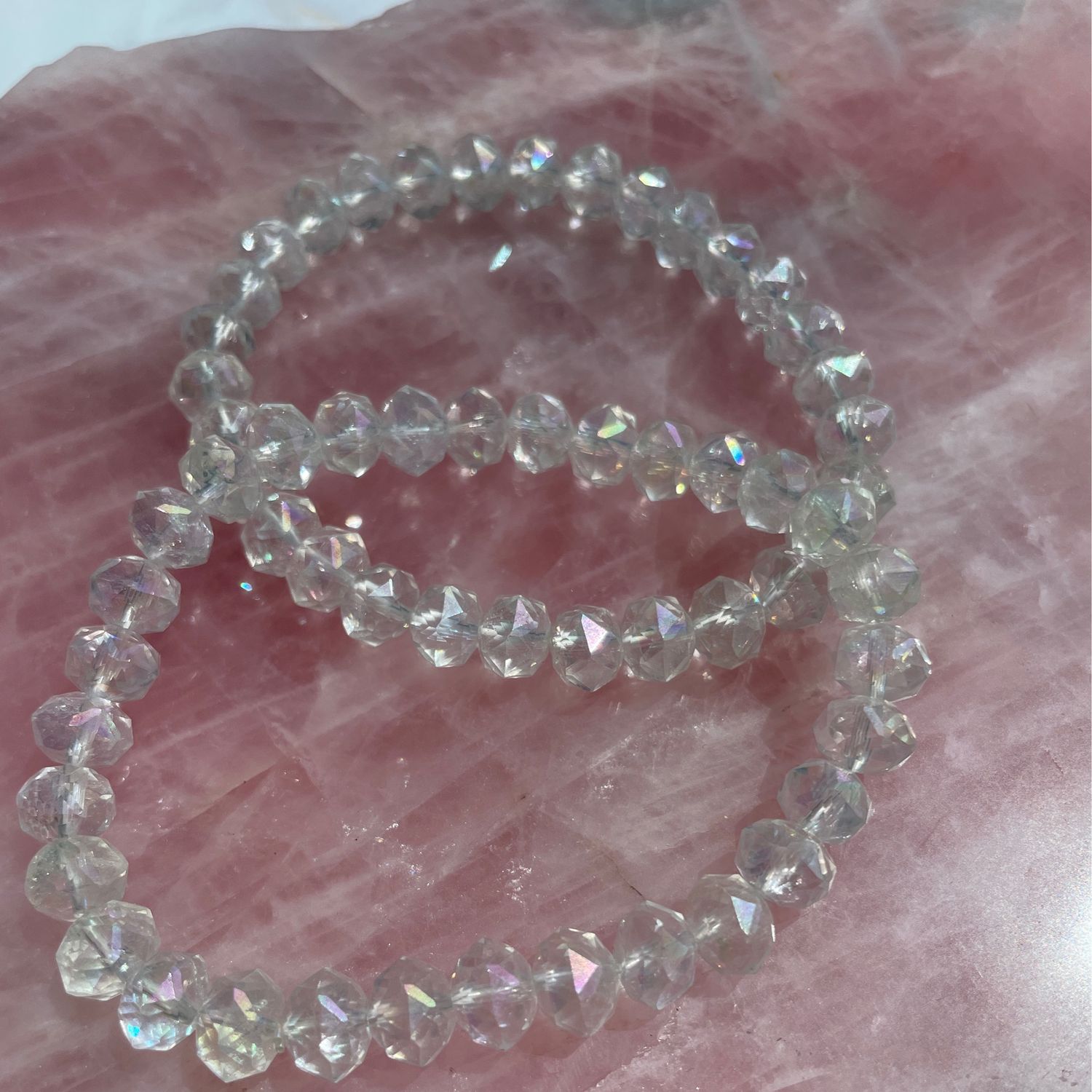 Bergkristall Aura  facettiert x Armband
